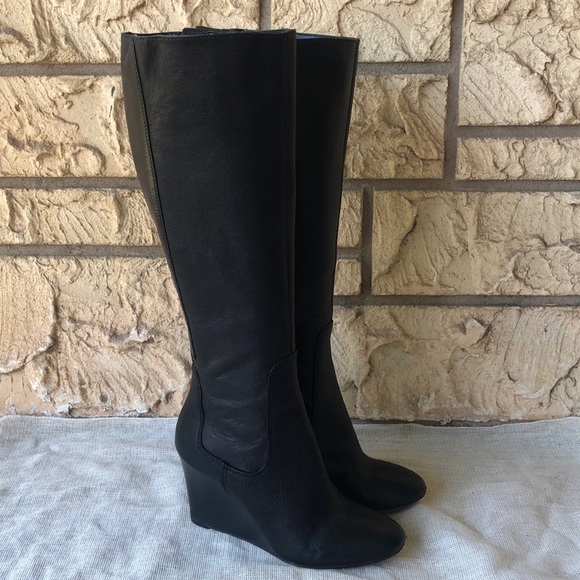 wide calf wedge boots